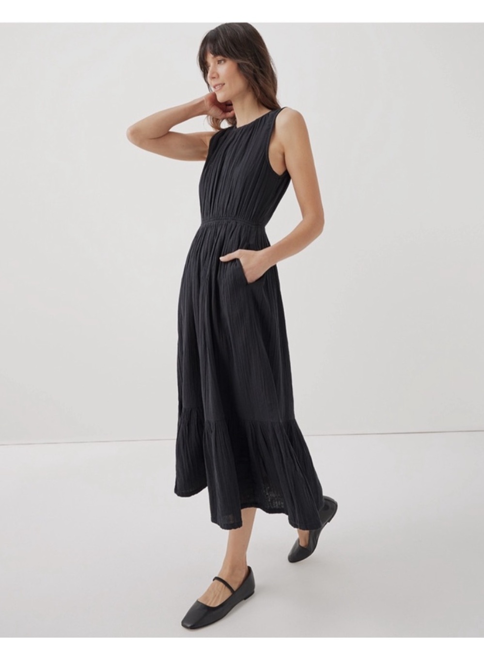 Pact Coastal Gauze Cutout Dress L